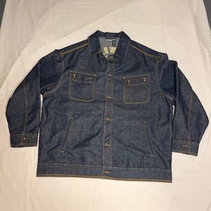 Vintage Y2K Rocawear Denim Jean Jacket Sz 2xl Heavy Duty, Embroidered Back, Rap